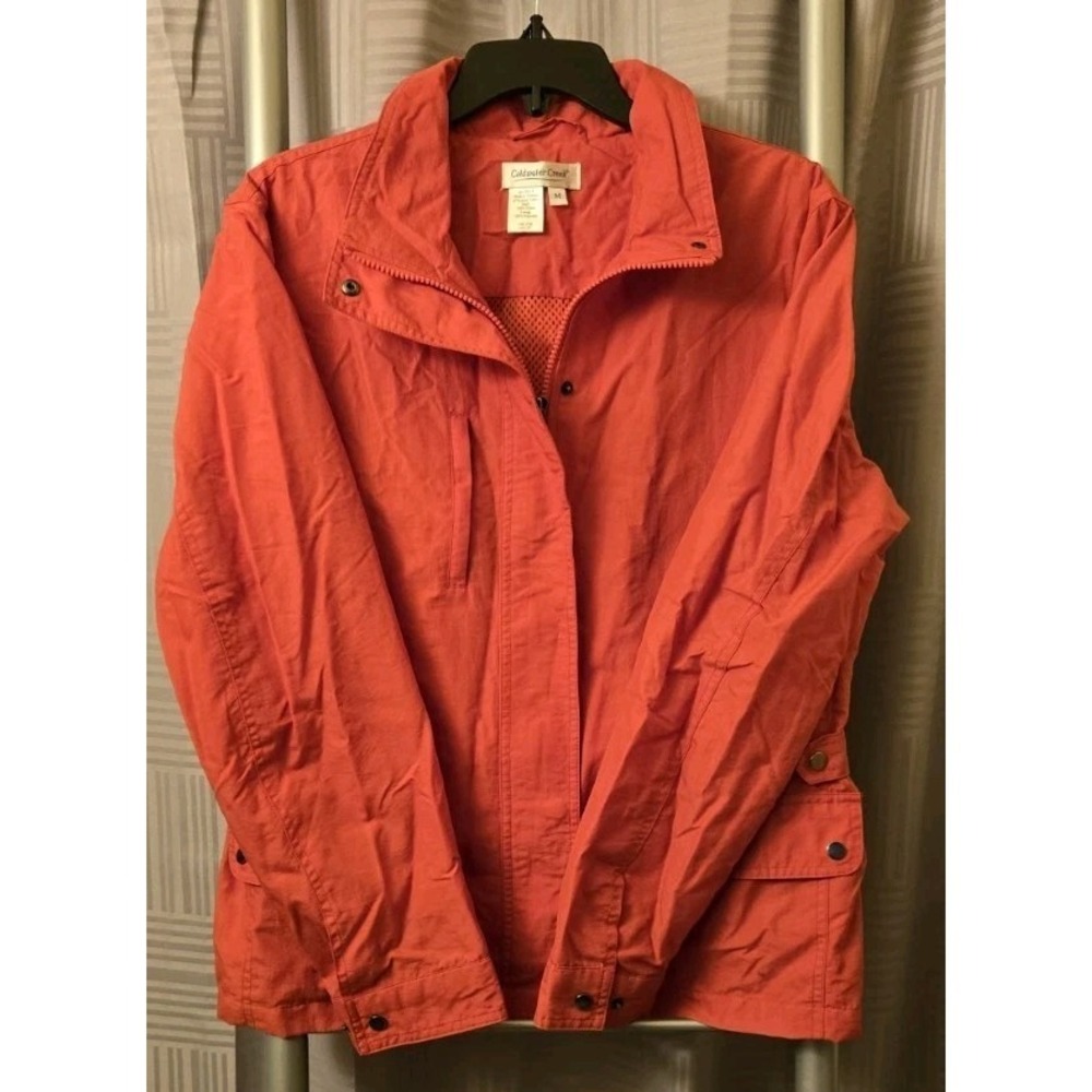 Coldwater Creek Women's Lightweight Nylon Jacket Red Size M Zip Front Windbreak